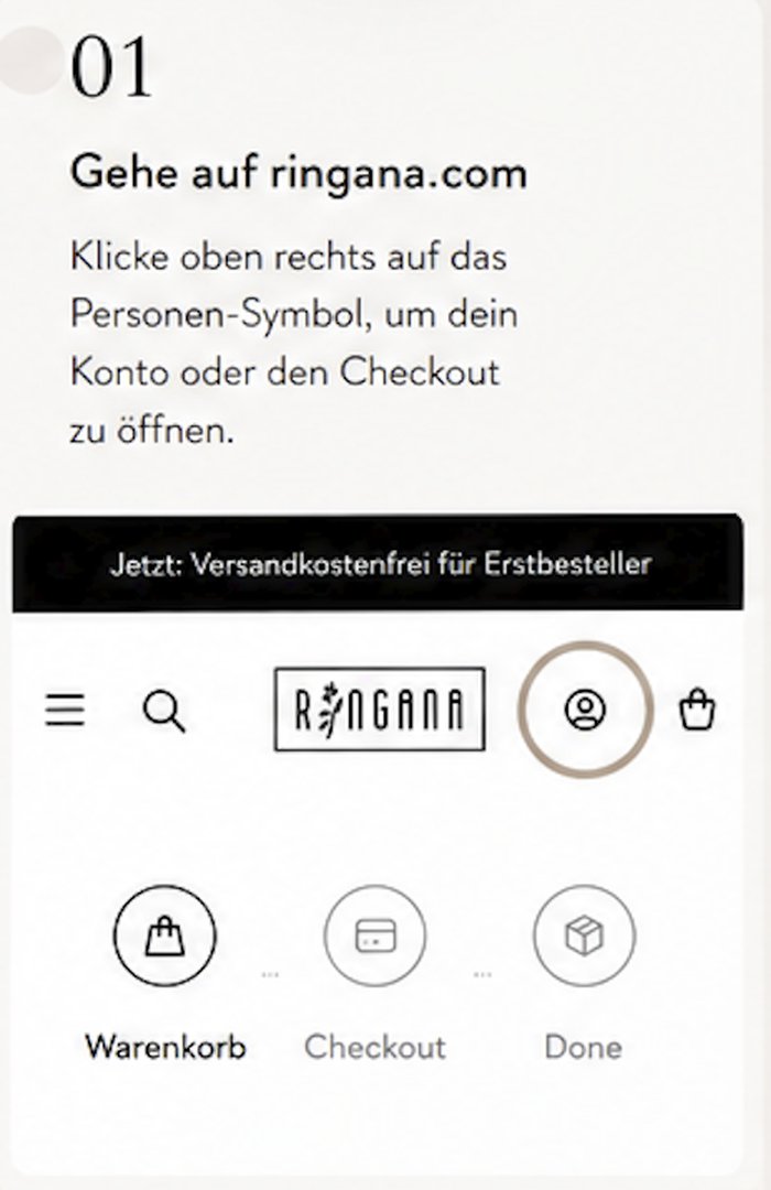 Schritt 1: Gehe auf ringana.com