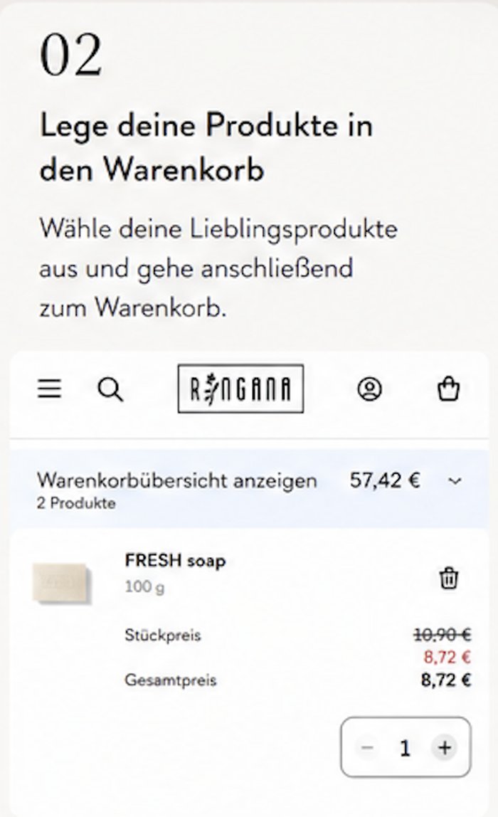Schritt 2: Lege deine Produkte in den Warenkorb