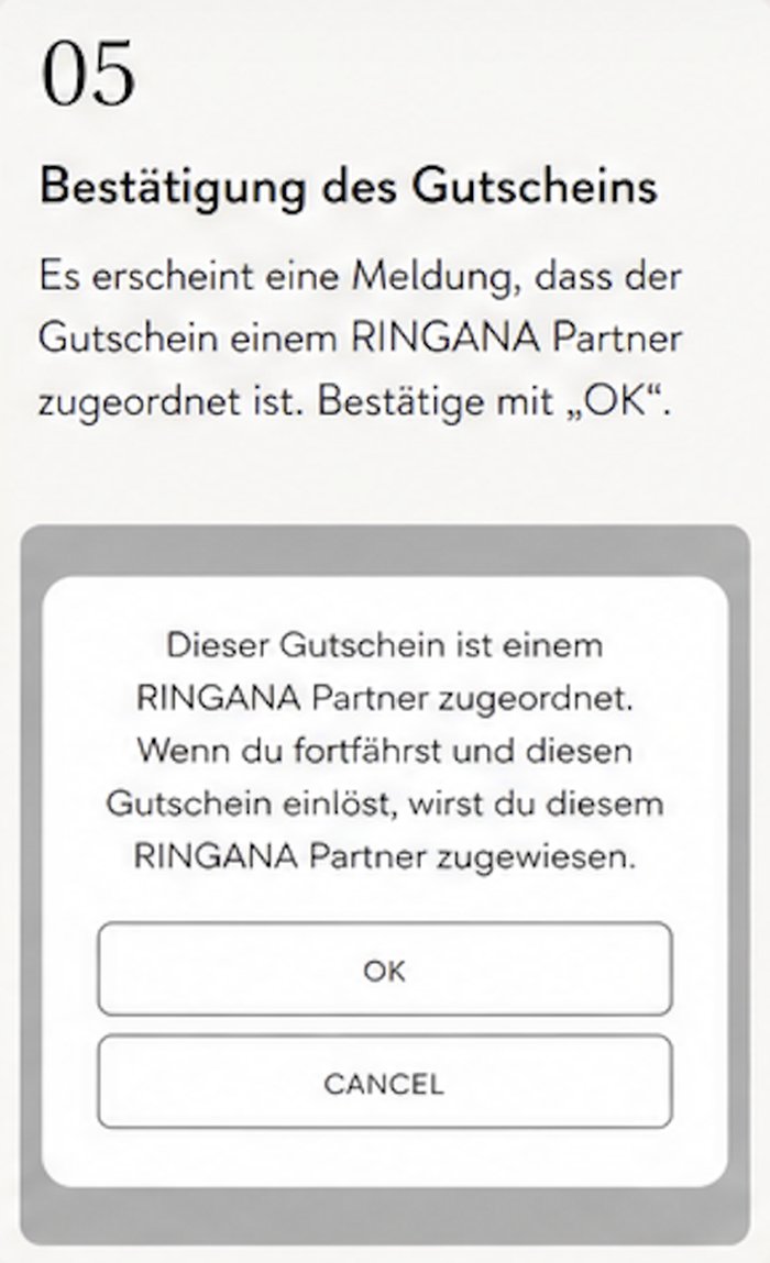 Schritt 5: Bestätigung des Gutscheins