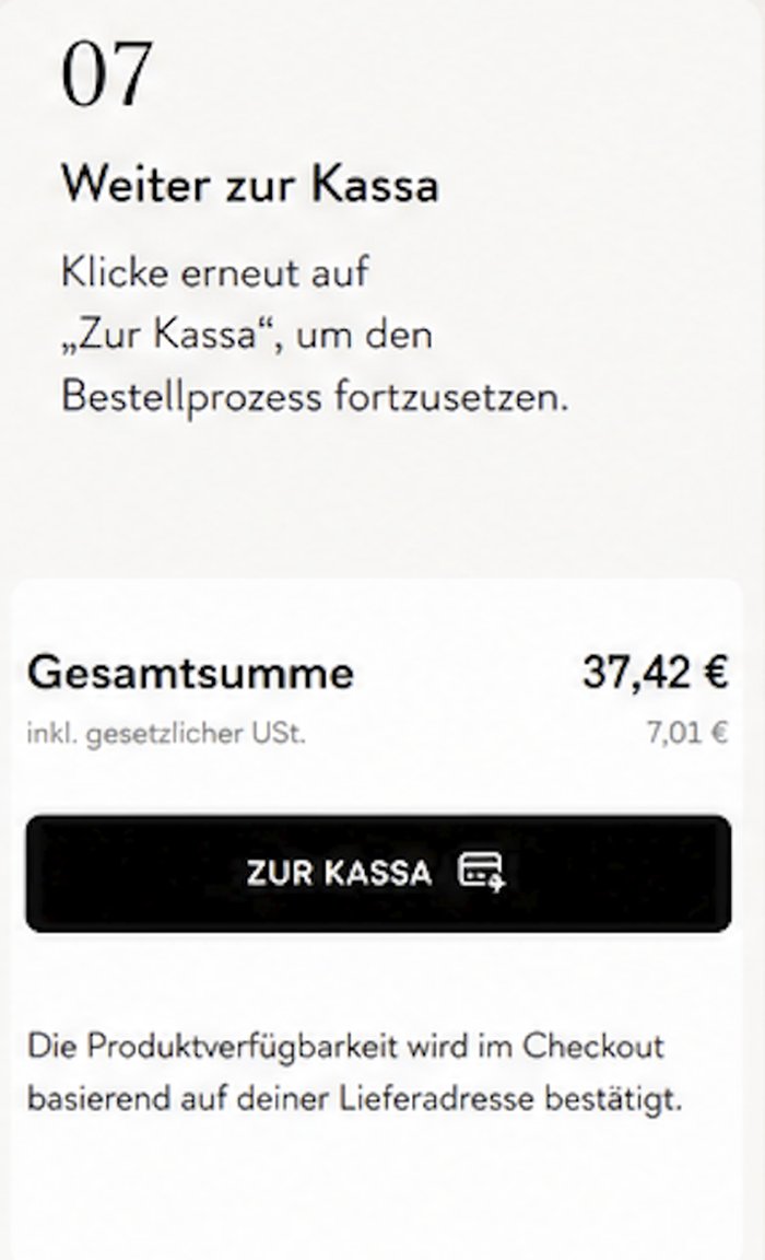 Schritt 7: Weiter zur Kassa